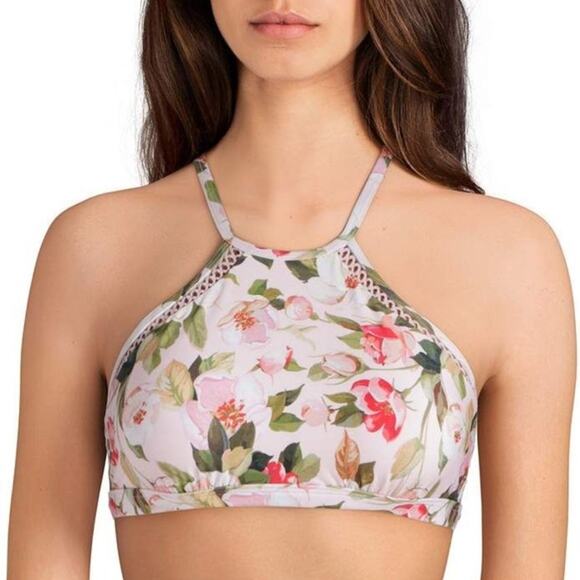 ANTONIO MELANI NWT Green Leaf & Pink Rose Floral Bikini SET – Large - Picture 2 of 10